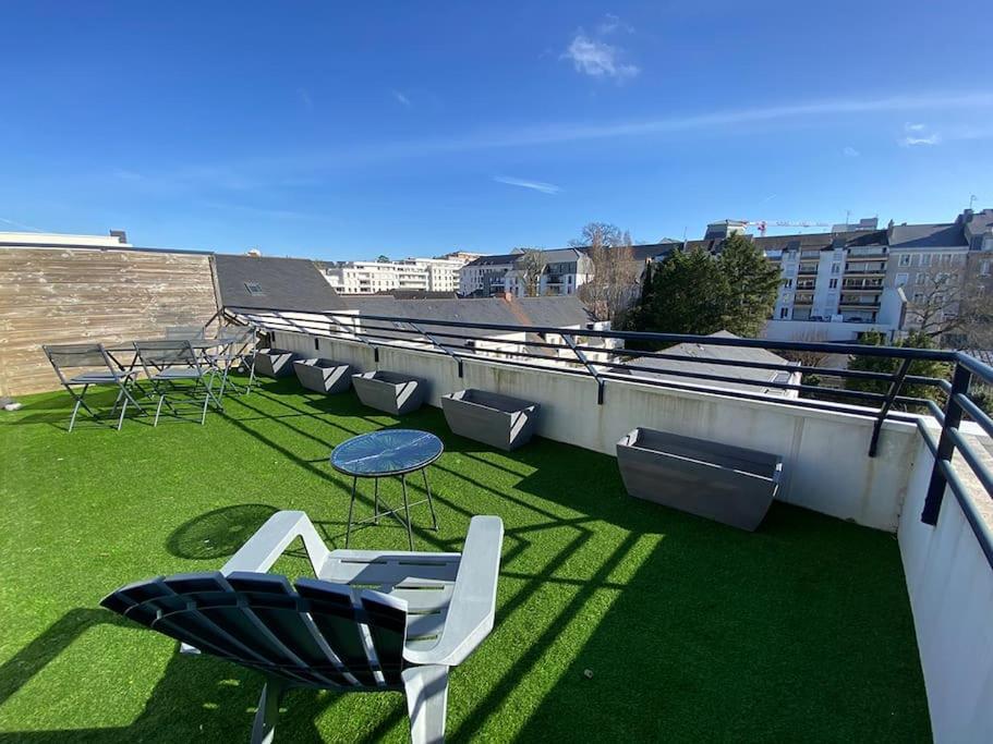 Grand Studio, Belle Terrasse Avec Vue Nantes Extérieur photo