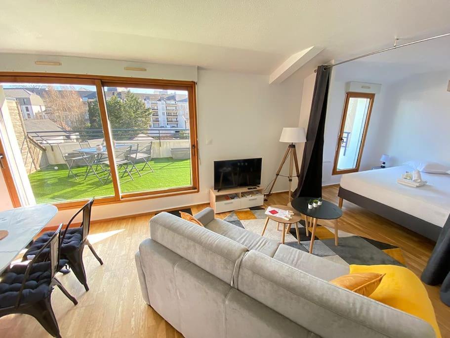 Grand Studio, Belle Terrasse Avec Vue Nantes Extérieur photo