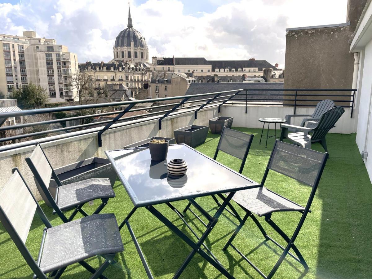 Grand Studio, Belle Terrasse Avec Vue Nantes Extérieur photo